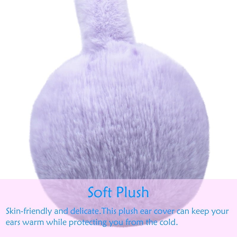 GSFY Ear Muffs Gloves Set for Kids Girls Adjustable Winter Sequin Faux Fur Windproof Warm Ear Warmer Outdoor - Image 4